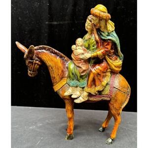 Dillards Virgin Mary & Baby Jesus Joseph on Donkey Nativity Figurine Vtg -S1BB